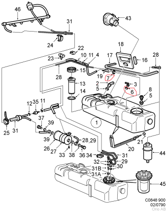 fuel tank connector ring saab 900 classic Fuel system